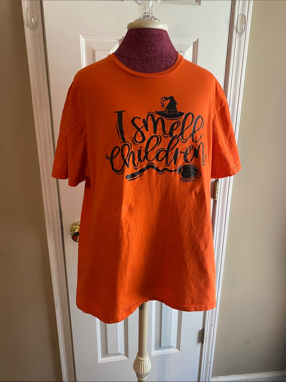 Hocus Pocus I Smell Children Orange Graphic Tee - Halloween Top Size XL